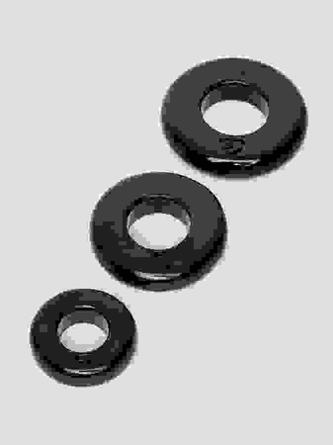 Lovehoney Get Hard Triple Stamina Ring Set (3 Pack), Black, hi-res